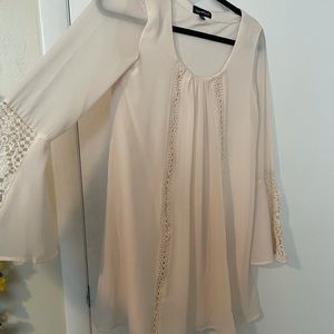 Cream long sleeve dress